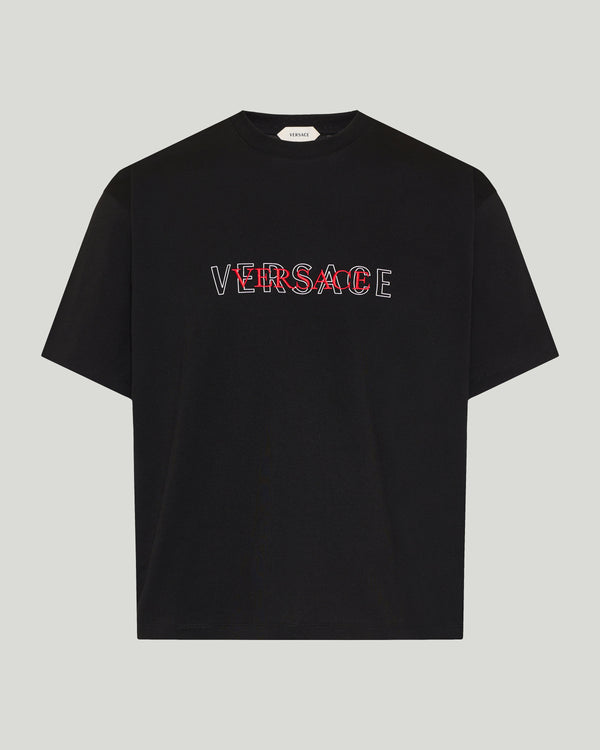Versace Embroidered logo cotton jersey t-shirt