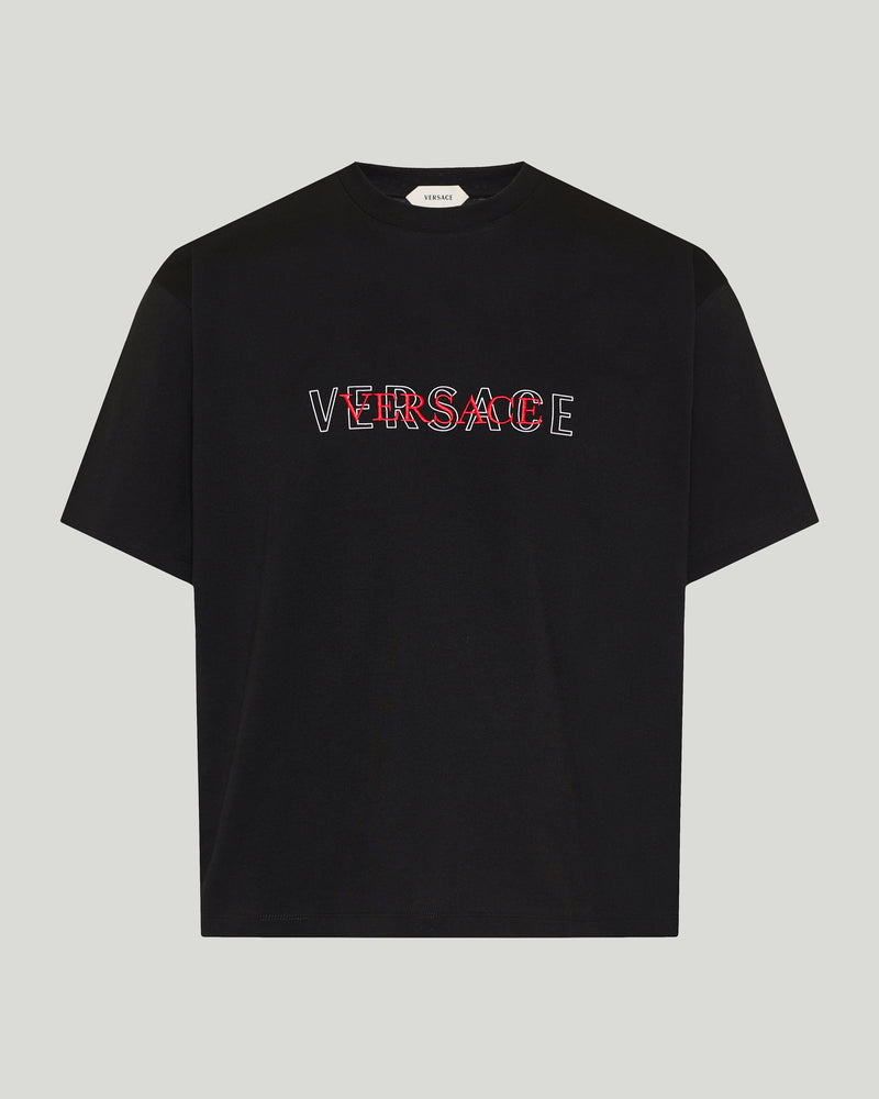 Versace Embroidered logo cotton jersey t-shirt