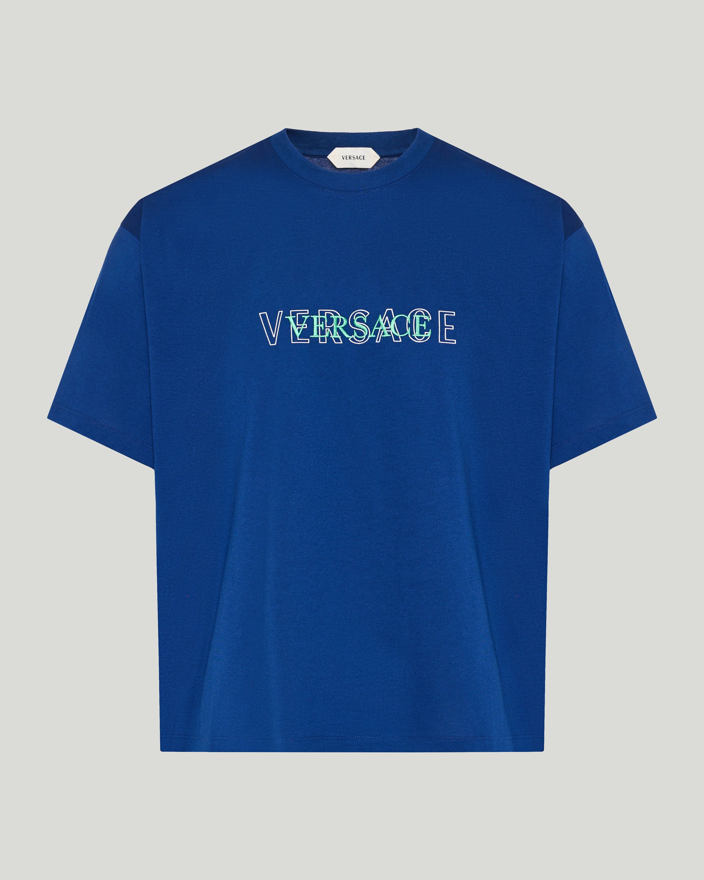 Versace Embroidered logo cotton jersey t-shirt – Luisa World