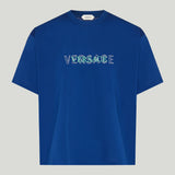 Versace Embroidered logo cotton jersey t-shirt
