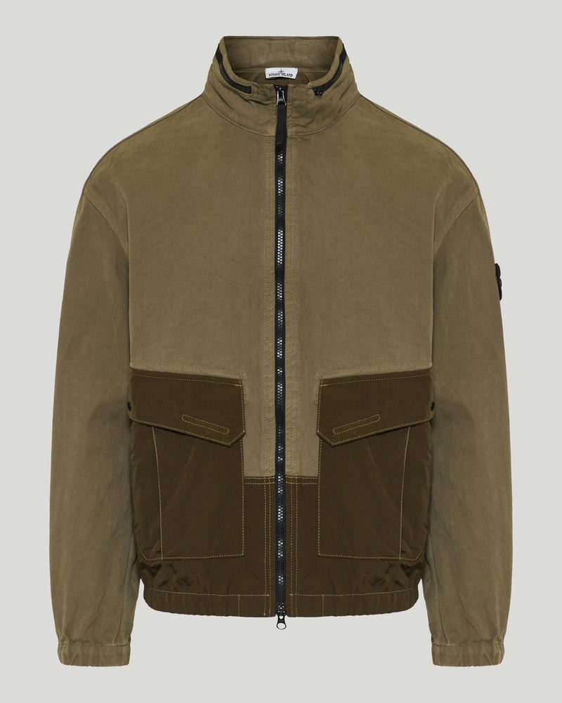Stone Island Garment-dyed Panama cotton canvas bomber jacket