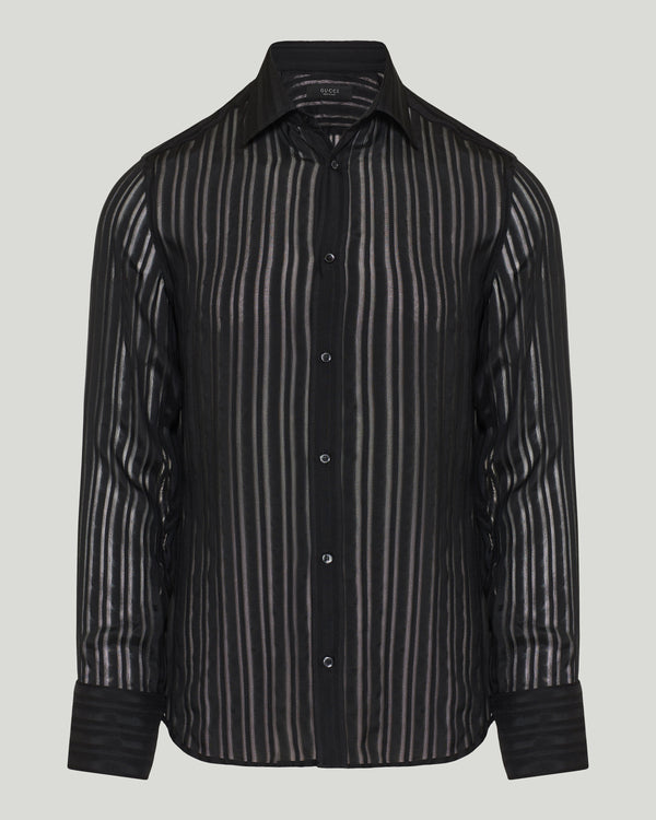 Gucci Striped silk gauze shirt