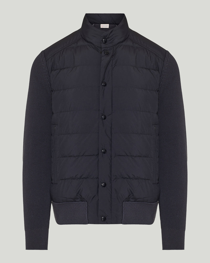 Moncler Knit and down-filled nylon cardigan