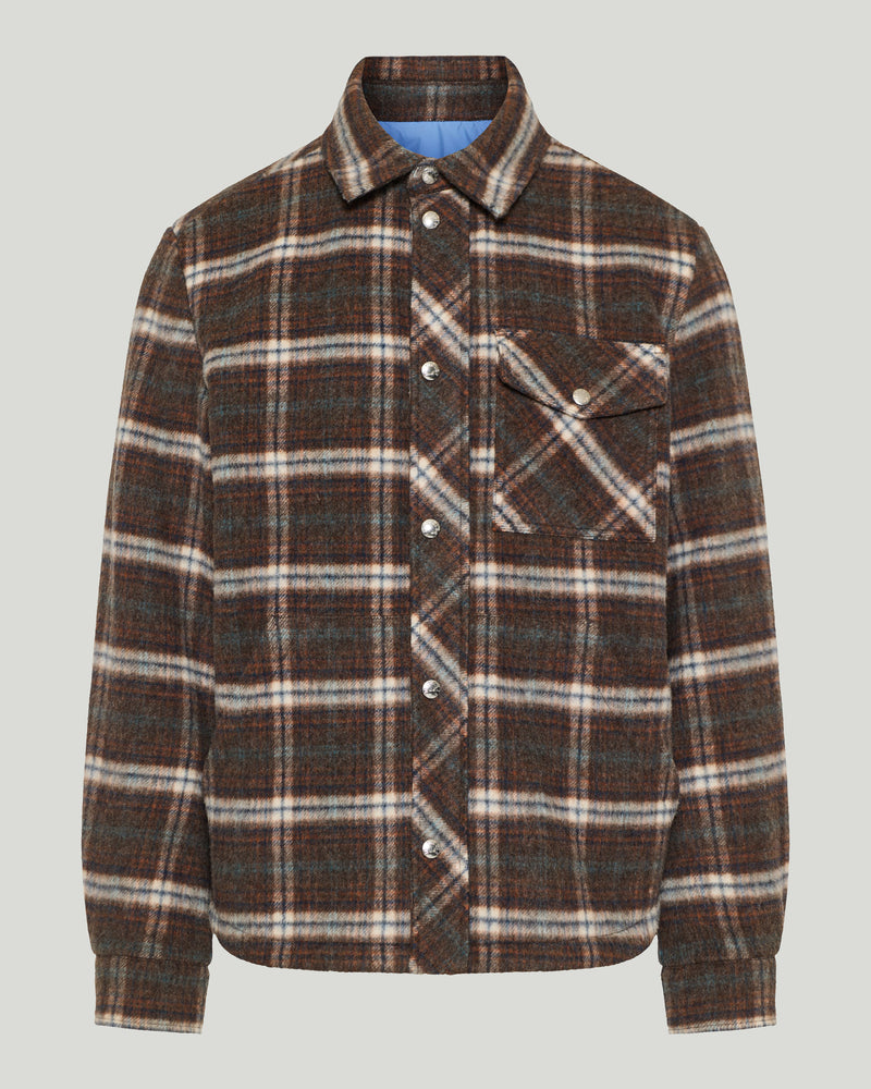 Moncler check wool shirt jacket