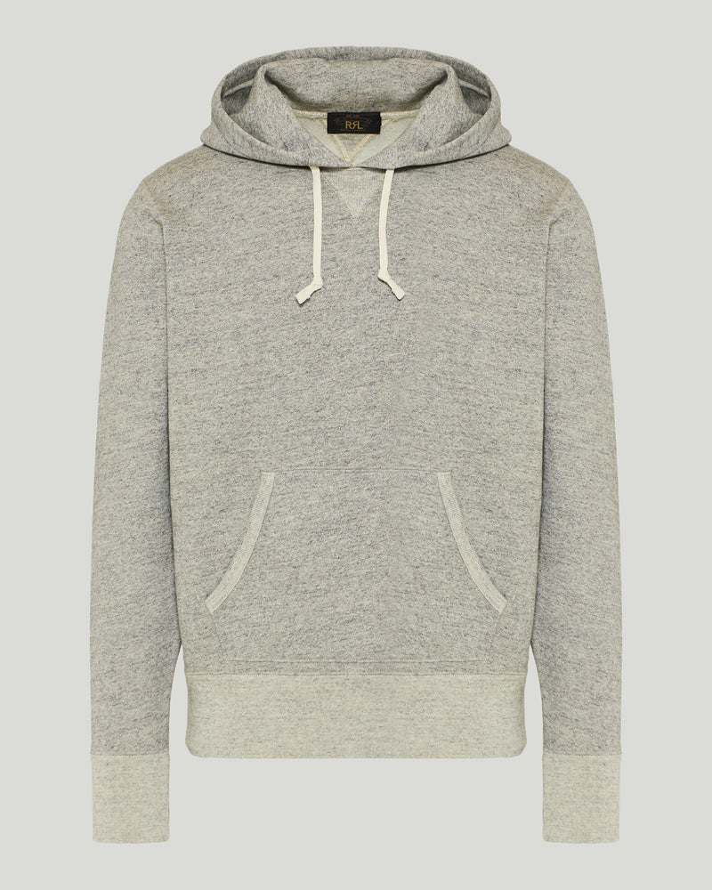 RRL Drawstring ribbed fleece hoodie