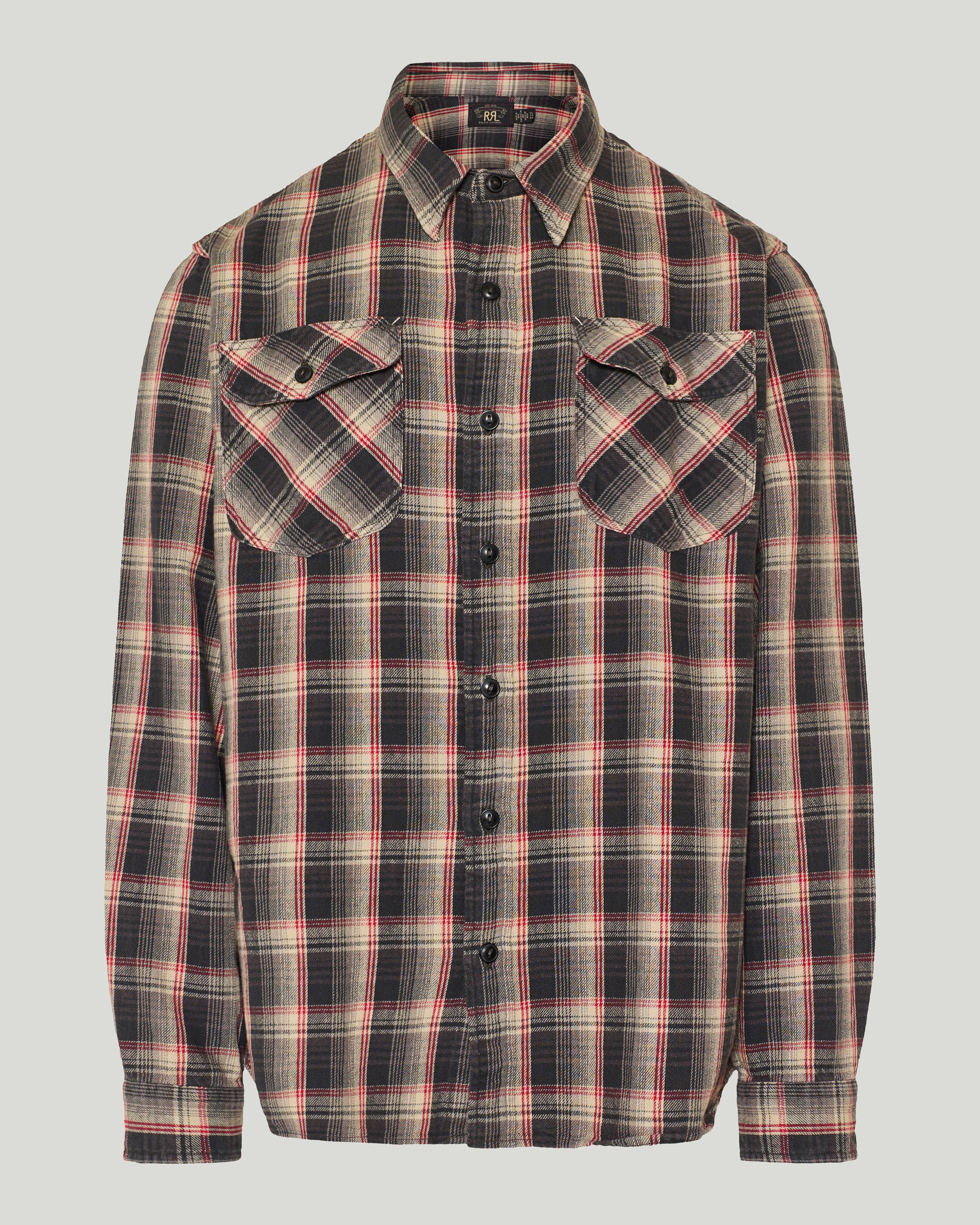 希少 RRL スペシャル ベスト　狐ボタン　パッチワーク POLO ジレ RRL Checked pocket shirt | Luisa World