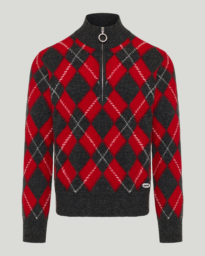 Ami Paris zipped-collar sweater