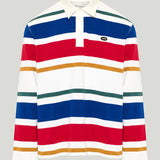 Ami Paris striped Ami patch polo shirt