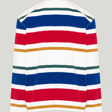 Ami Paris striped Ami patch polo shirt
