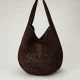 Loewe Logo-debossed leather-trimmed suede tote