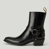 Fendi square-toe leather ankle boots