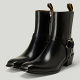 Fendi square-toe leather ankle boots