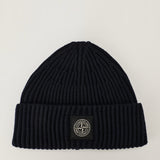 Stone Island Logo patch ribbed knit beanie