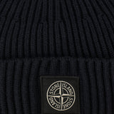 Stone Island Logo patch ribbed knit beanie