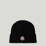 Moncler Wool and Cashmere Logo Patch Beanie