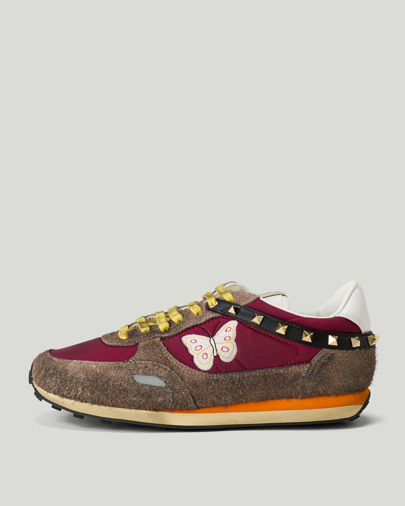Valentino Garavani Stud Up Sneakers with Butterfly Embroidery