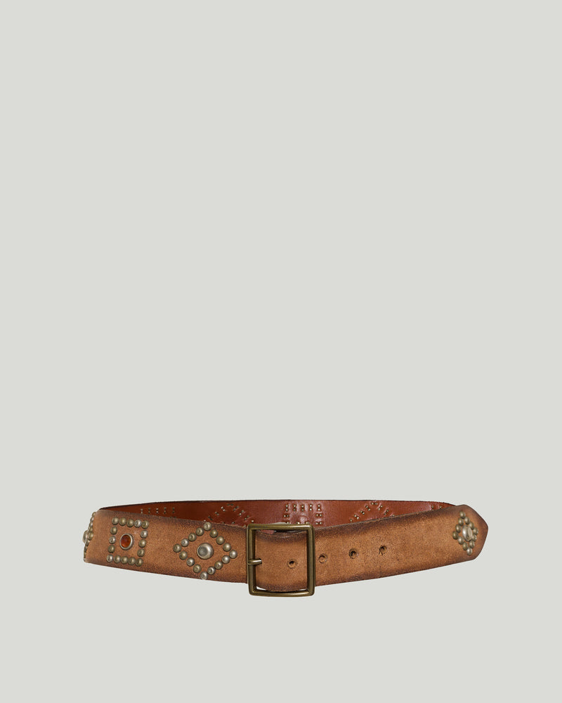 RRL Studded roughout leather belt