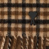 AMI Paris Houndstooth wool-blend scarf