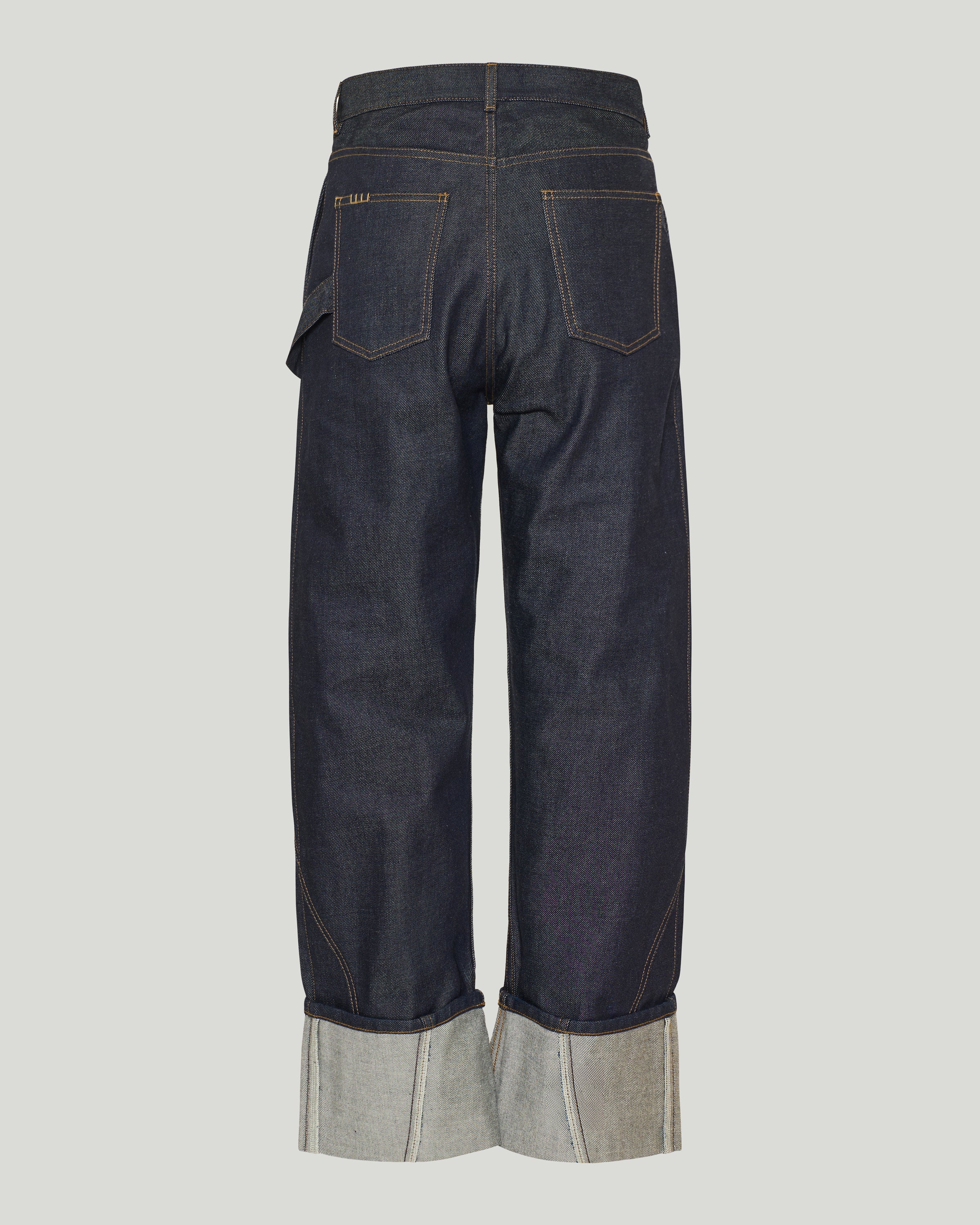 JW Anderson Twisted asymmetric embroidered high-rise jeans – Luisa