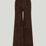FRAME Le Slim Palazzo Modernist Pocket suede pants