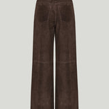 Theory wide-leg suede trousers