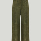 Theory wide-leg suede trousers