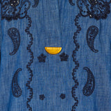 Zimmermann Embroidered cotton chambray mini dress