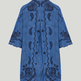 Zimmermann Embroidered cotton chambray mini dress