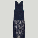 Rabanne Trompe-l'œil lace maxi dress