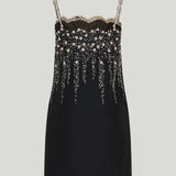 Valentino Embroidered Crepe couture mini dress
