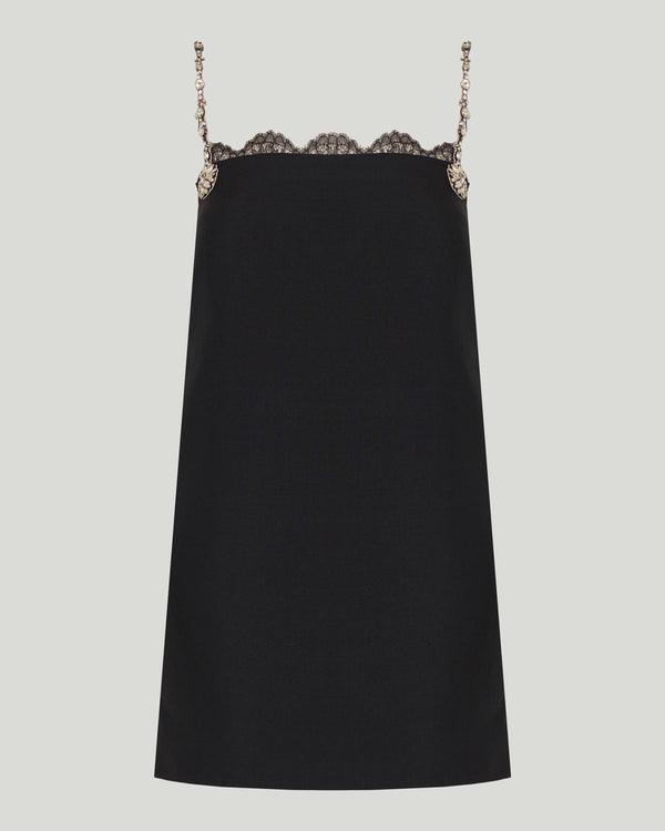 Valentino Garavani Crystal-embellished crepe mini dress