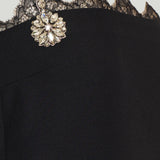 Valentino Garavani Crystal-embellished crepe mini dress