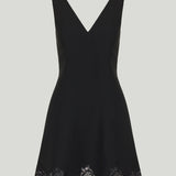 Valentino Garavani Lace-trimmed silk crepe mini dress