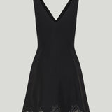 Valentino Garavani Lace-trimmed silk crepe mini dress