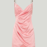 Valentino Garavani Crystal-embellished pleated cady mini dress