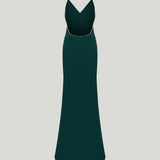 Tom Ford Metallic-trim open-back evening gown