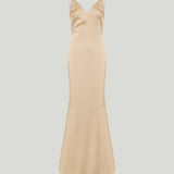 Tom Ford Metallic-trim open-back evening gown