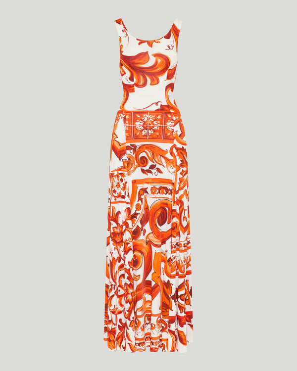Dolce & Gabbana Majolica print long dress