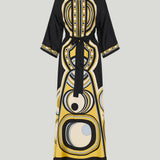 La DoubleJ Muumuu printed silk twill maxi dress