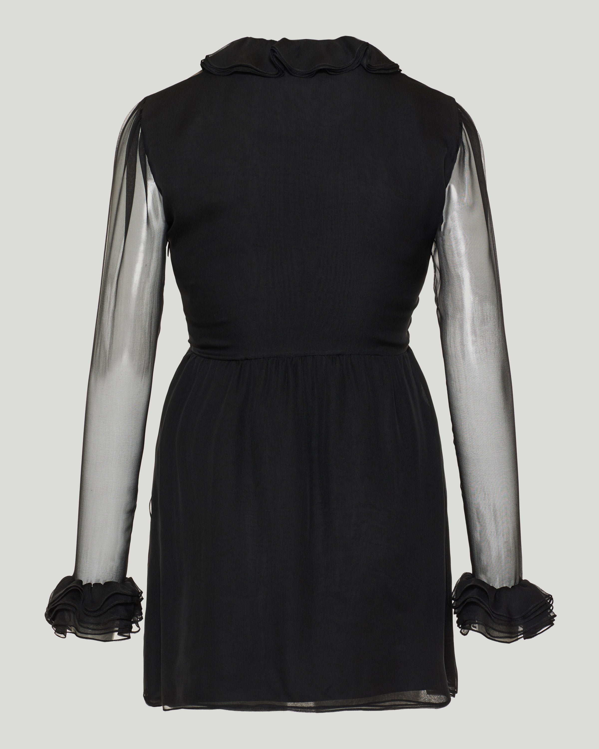 gucci black dress Gucci Silk ruffle mini dress – Luisa World