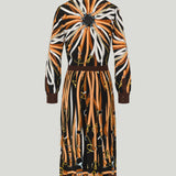 Gucci Printed silk chemisier midi dress