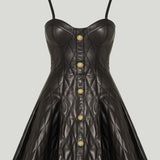 Balmain Quilted leather mini dress
