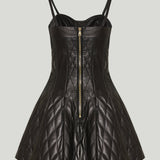 Balmain Quilted leather mini dress