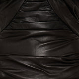 Balmain Ruched leather mini dress
