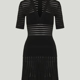 Balmain V-neck knit mini dress