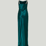 Balmain Embroidered strap silk gown