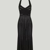 Balmain Fléchage halterneck knit jersey midi dress