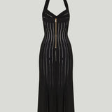 Balmain Fléchage halterneck knit jersey midi dress