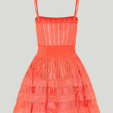 Alaïa Tiered pointelle-knit mini dress