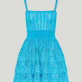 Alaïa Tiered pointelle-knit mini dress